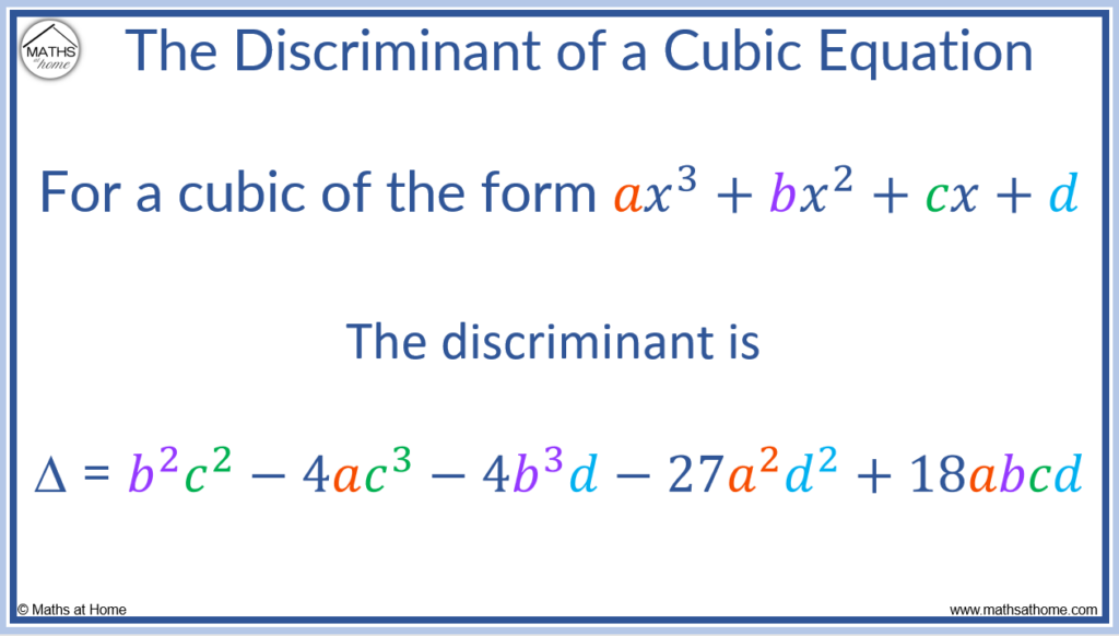 the discriminant of a cubic equation