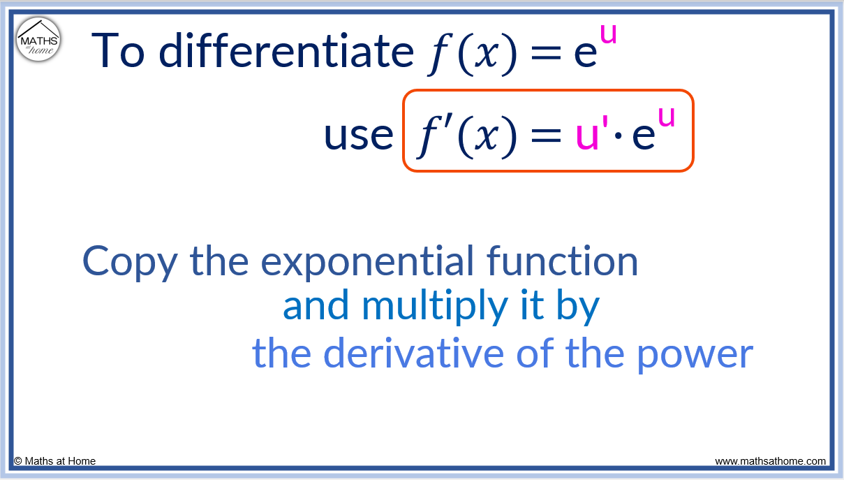 How To Differentiate Exponential Functions Mathsathome How To Differentiate Exponential Functions Mathsathome