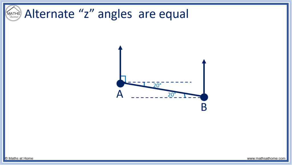alternate angles on a bearings question