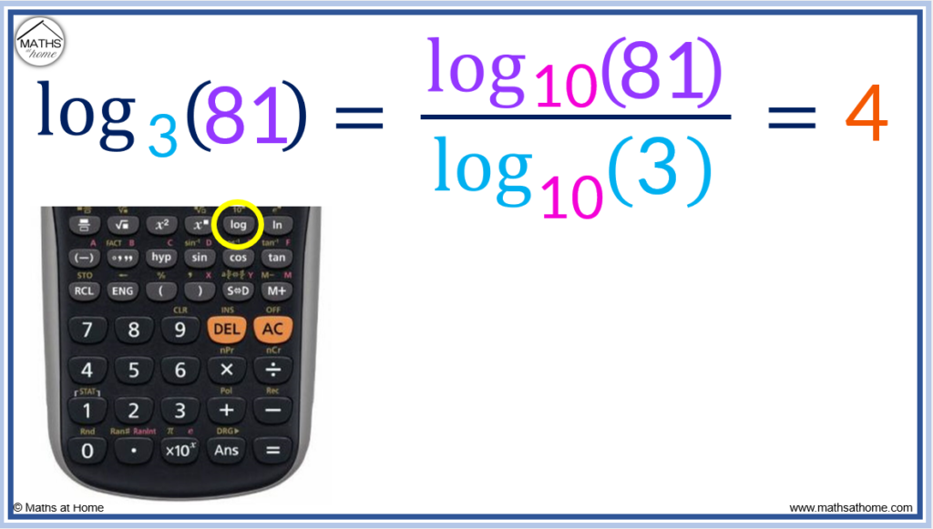 change of base rule on a calculator