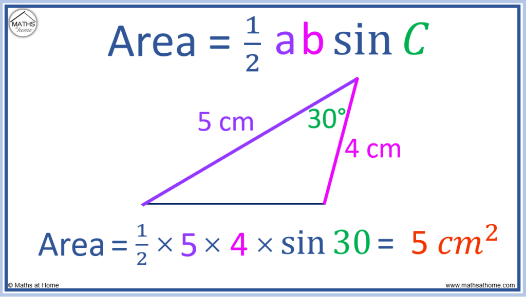 Example of using the sine rule for area of a triangle