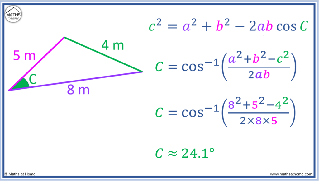 cosine rule to find a missing angle