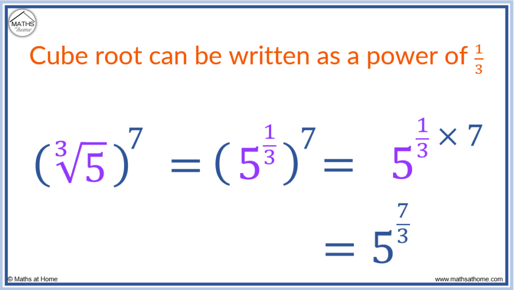 cube root is the power of one third