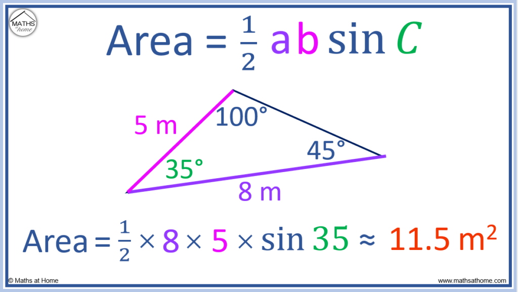 How To Find The Area Of A Triangle Using The Sine Rule 4849