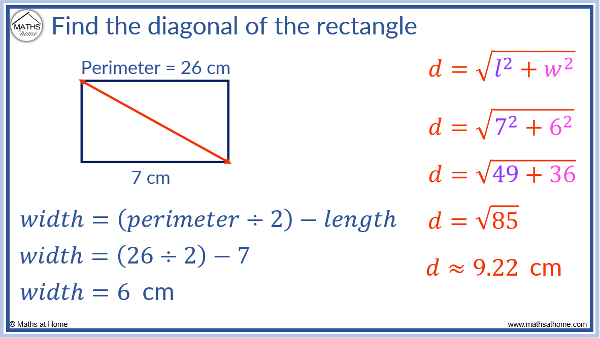 How to Find the Diagonal of a Rectangle – mathsathome.com