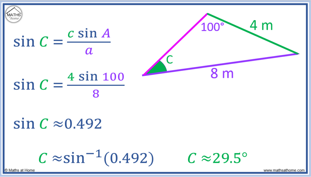 sine rule to find a missing angle