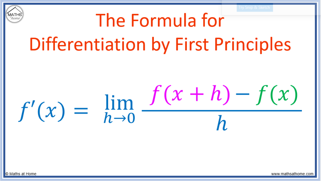 differentiation by first principles formula