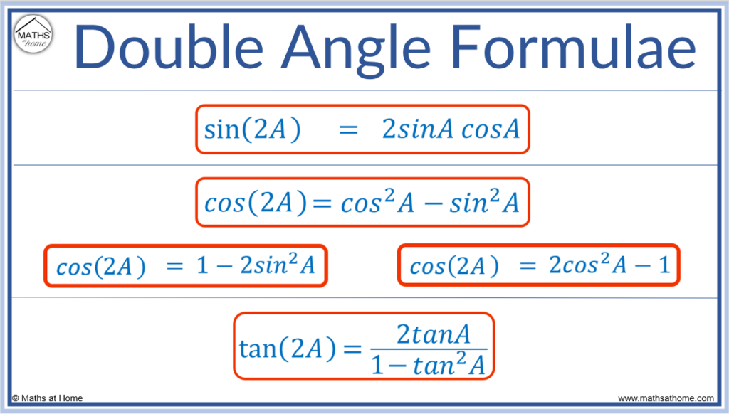 double angle formula list