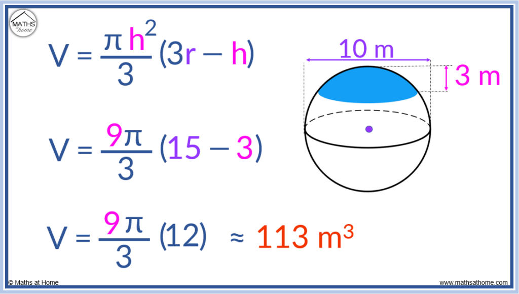 How do you find the volume of a deals sphere