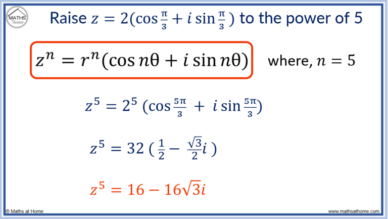 How to Use De Moivre’s Theorem to Find Powers of Complex Numbers ...