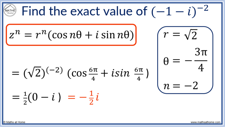 How To Use De Moivre’s Theorem To Find Powers Of Complex Numbers ...