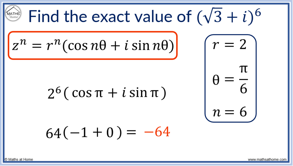 How to Use De Moivre’s Theorem to Find Powers of Complex Numbers ...