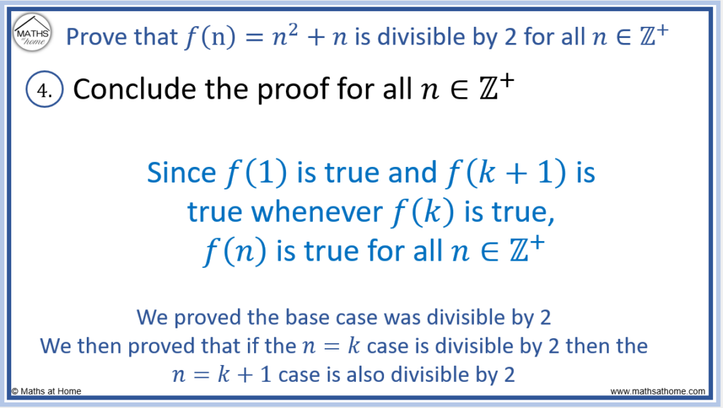 proof by induction of divisibility by 2 step 4