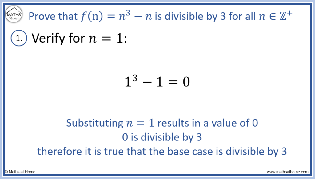 step 1 of proof by induction divisibility by 3