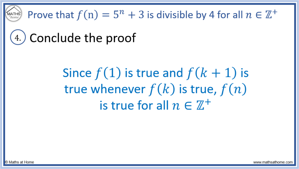 step 4 of proof by induction divisibility by 4