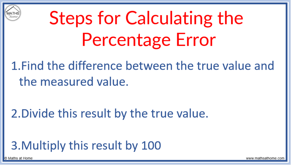 steps for finding the percent error