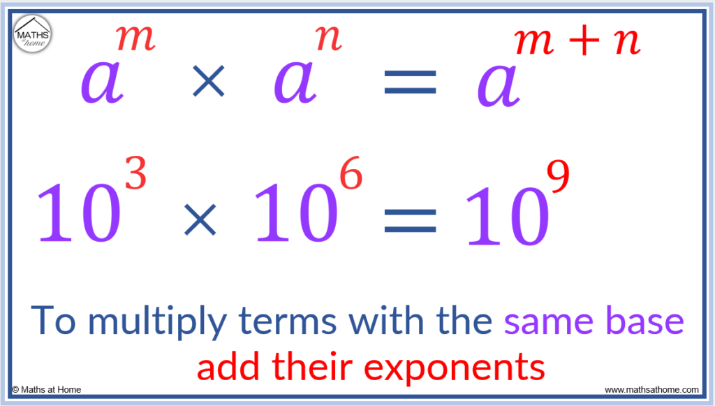 how to use the formula for multiplying exponents