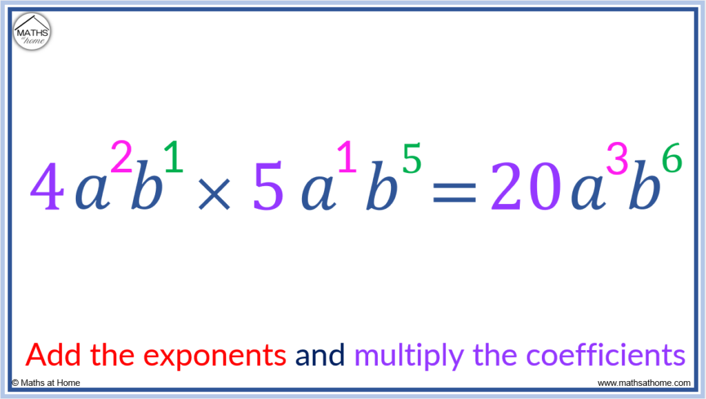 multiplying exponents with coefficients