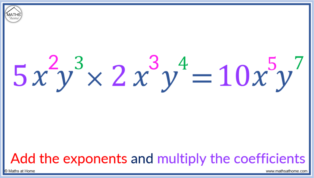 multiplying exponents with coefficients example