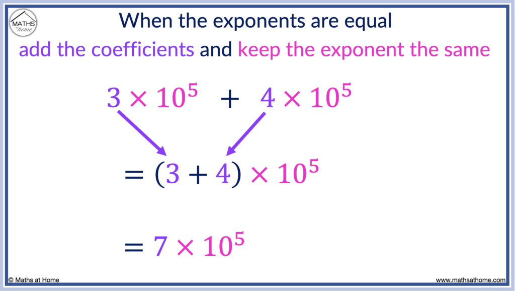 how to add numbers in scientific notation with the same exponent