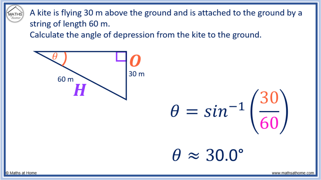angle of depression trigonometry question and solution