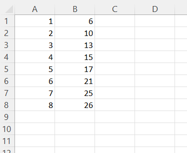 entering bivariate data on excel for a residual plot