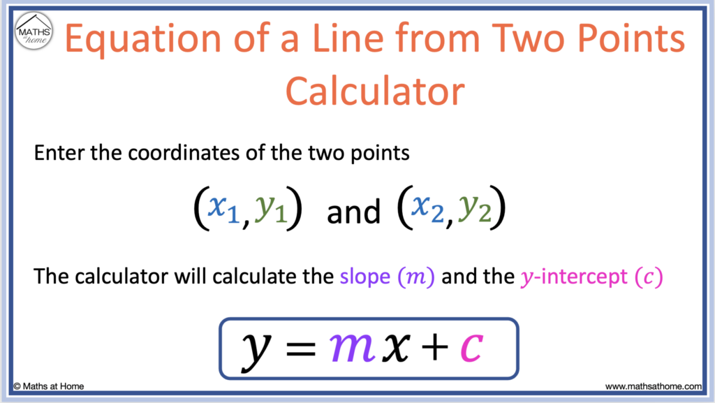 equation of a line from two points calculator