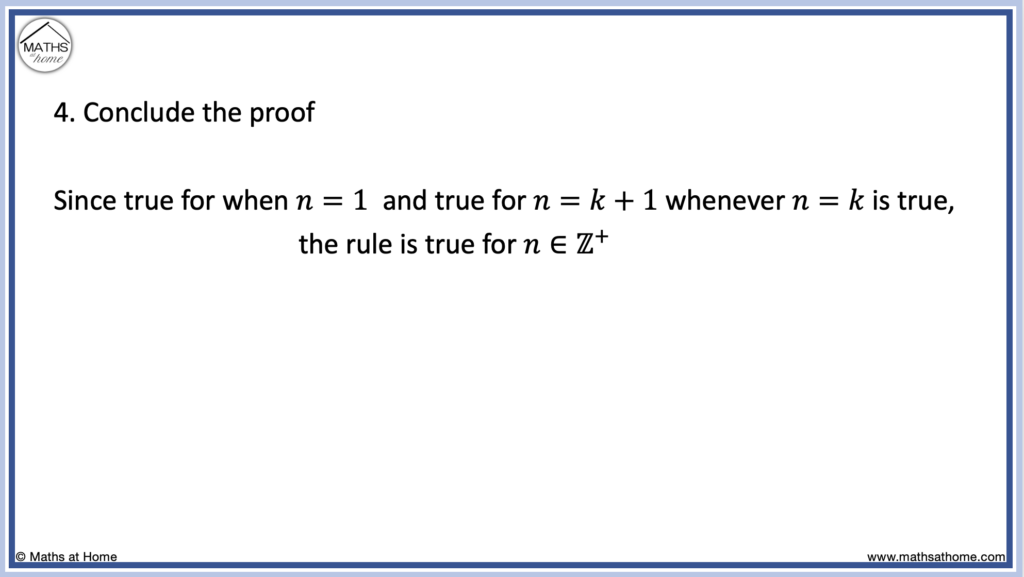 how to conclude mathematical induction