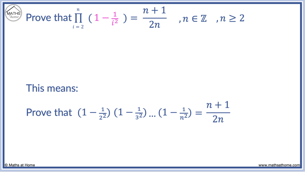 example of proof by induction with products